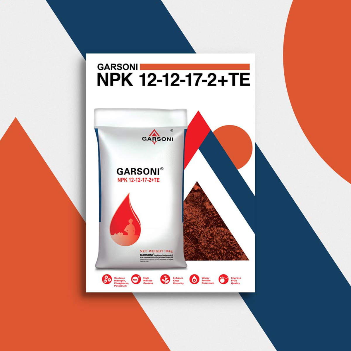 Garsoni flyer design with new art direction for the brand featuring bold graphics and product packaging and crafted icons 